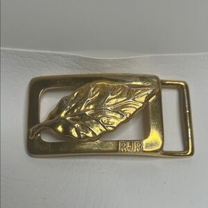 Vintage Belt Buckle R J Reynolds Tobacco Leaf Gold Tone